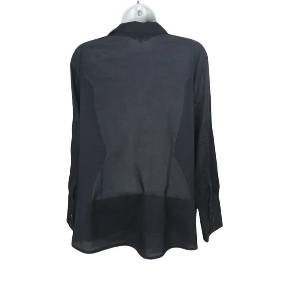 Addition Elle Blouse,  Black Embroidered Flowers 16 - Picture 6 of 7